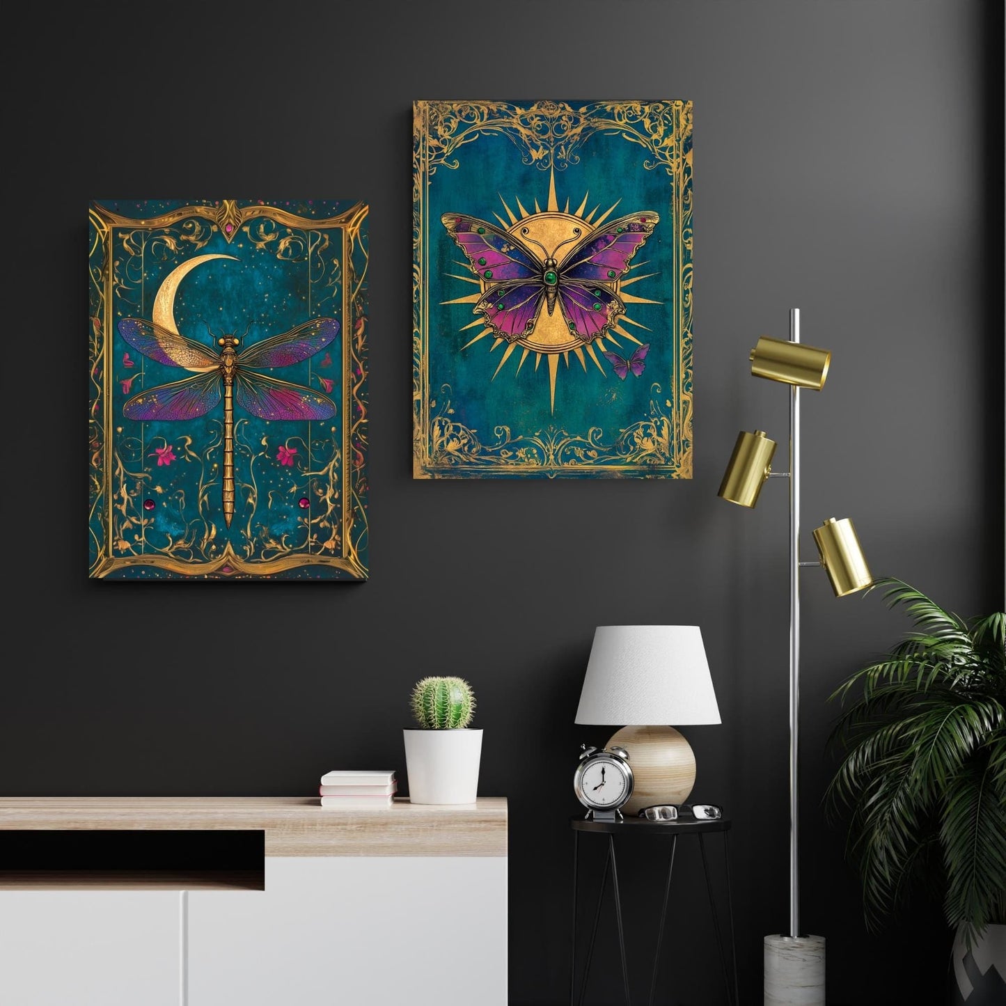 Dragonfly and Butterfly Wall Art Set