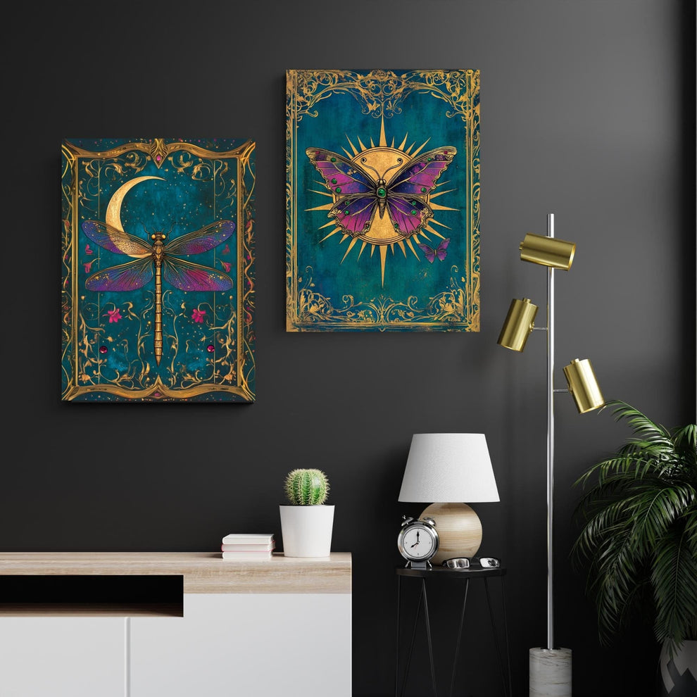 Dragonfly and Butterfly Wall Art Set