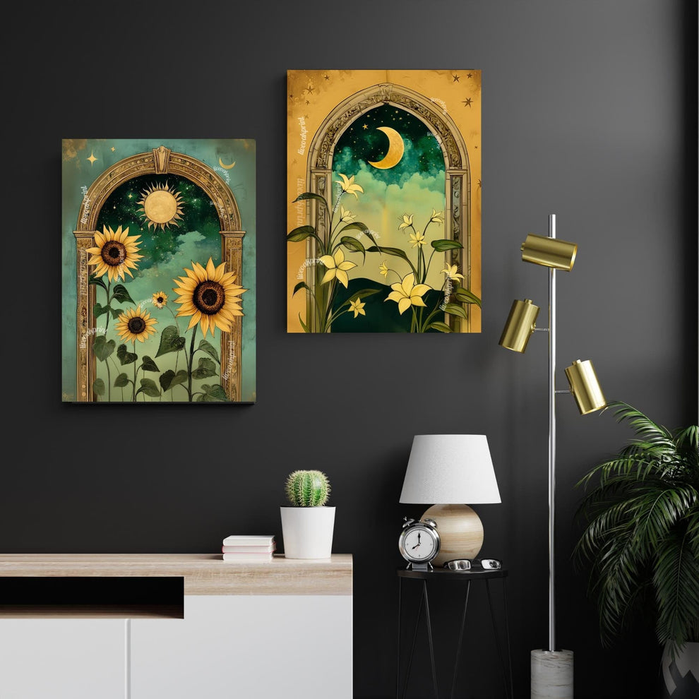 Moonlit Botanical Arch Wall Art