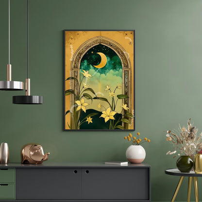 Moonlit Botanical Arch Wall Art