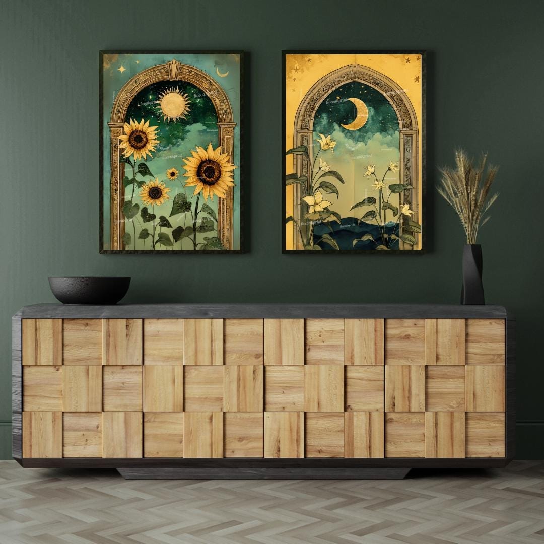 Sun and Moon Wall Art Set