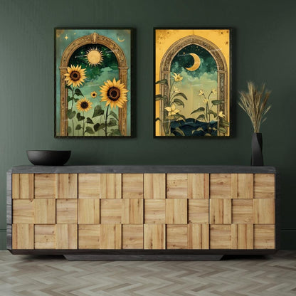 Sun and Moon Wall Art Set