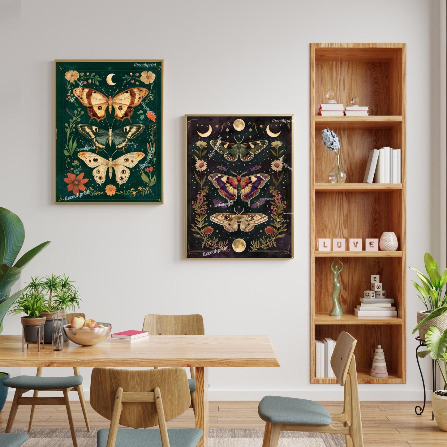 Emerald Green Vintage Scientific Butterfly Print