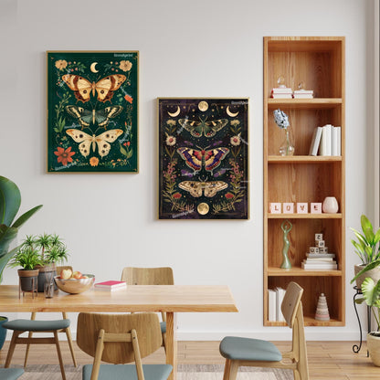 Emerald Green Vintage Scientific Butterfly Print