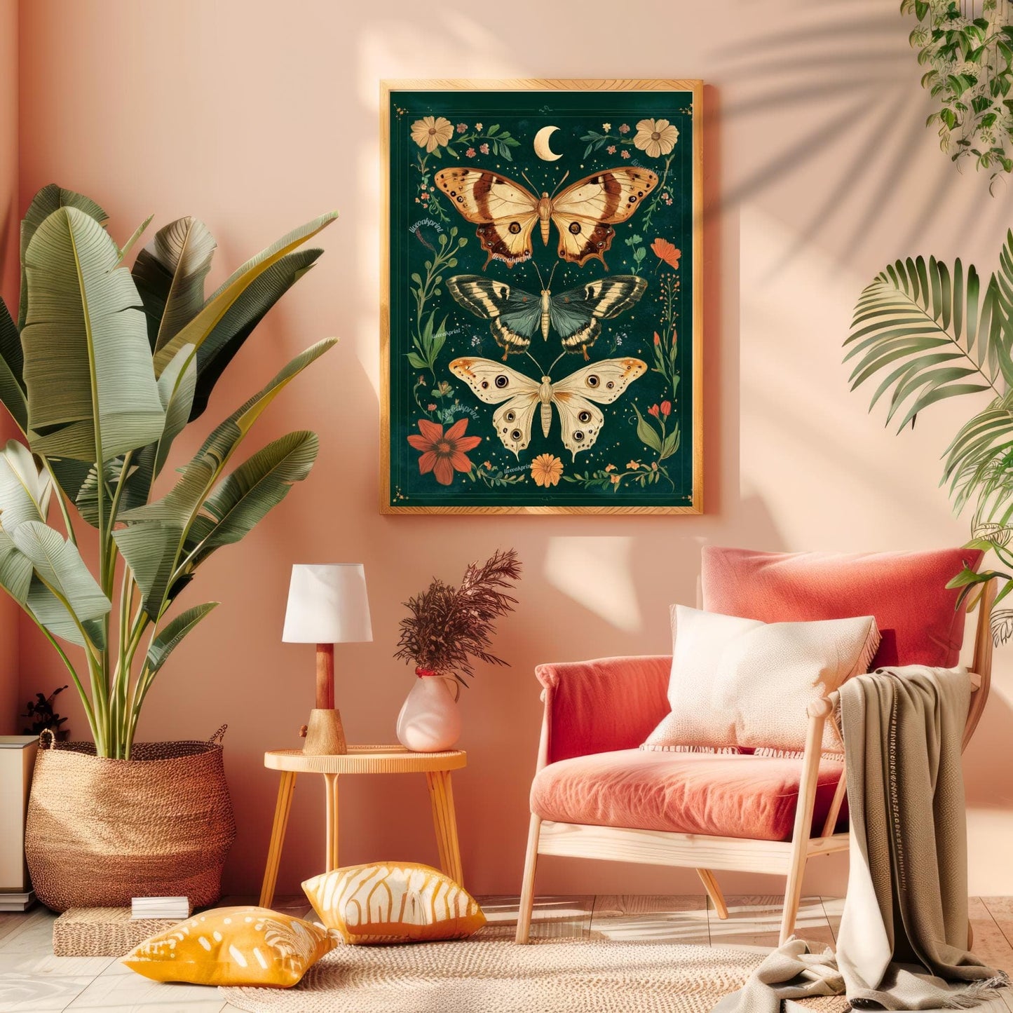 Emerald Green Vintage Scientific Butterfly Print