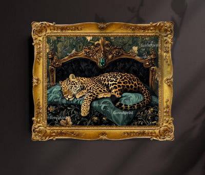 Emerald Green Leopard Wall Art