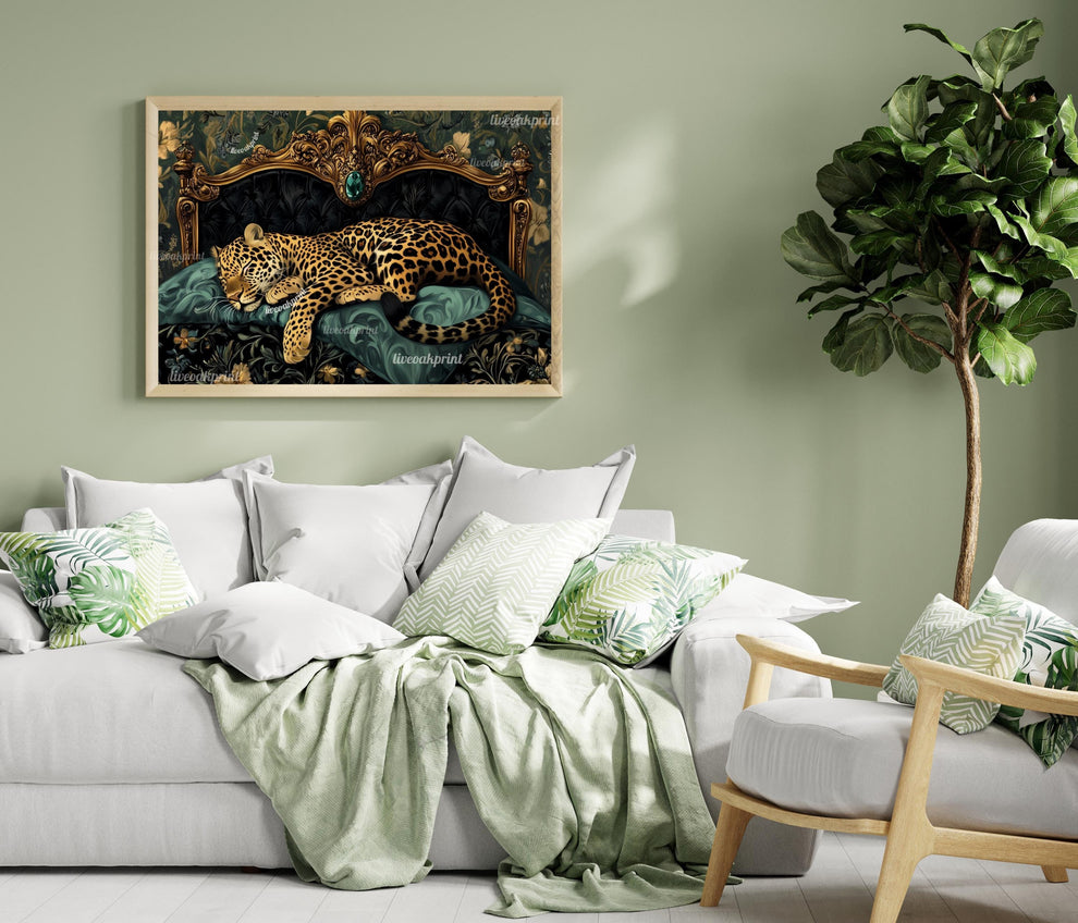 Emerald Green Leopard Wall Art