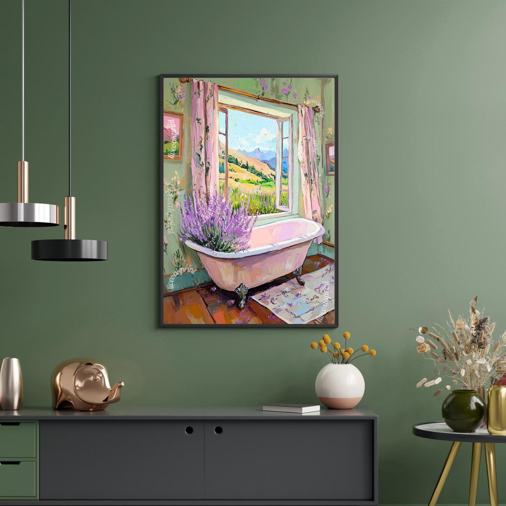 Lavender Bathtub Wall Art