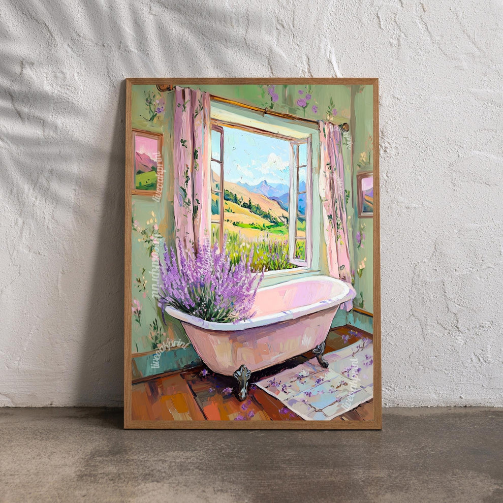 Lavender Bathtub Wall Art