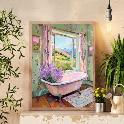 Lavender Bathtub Wall Art