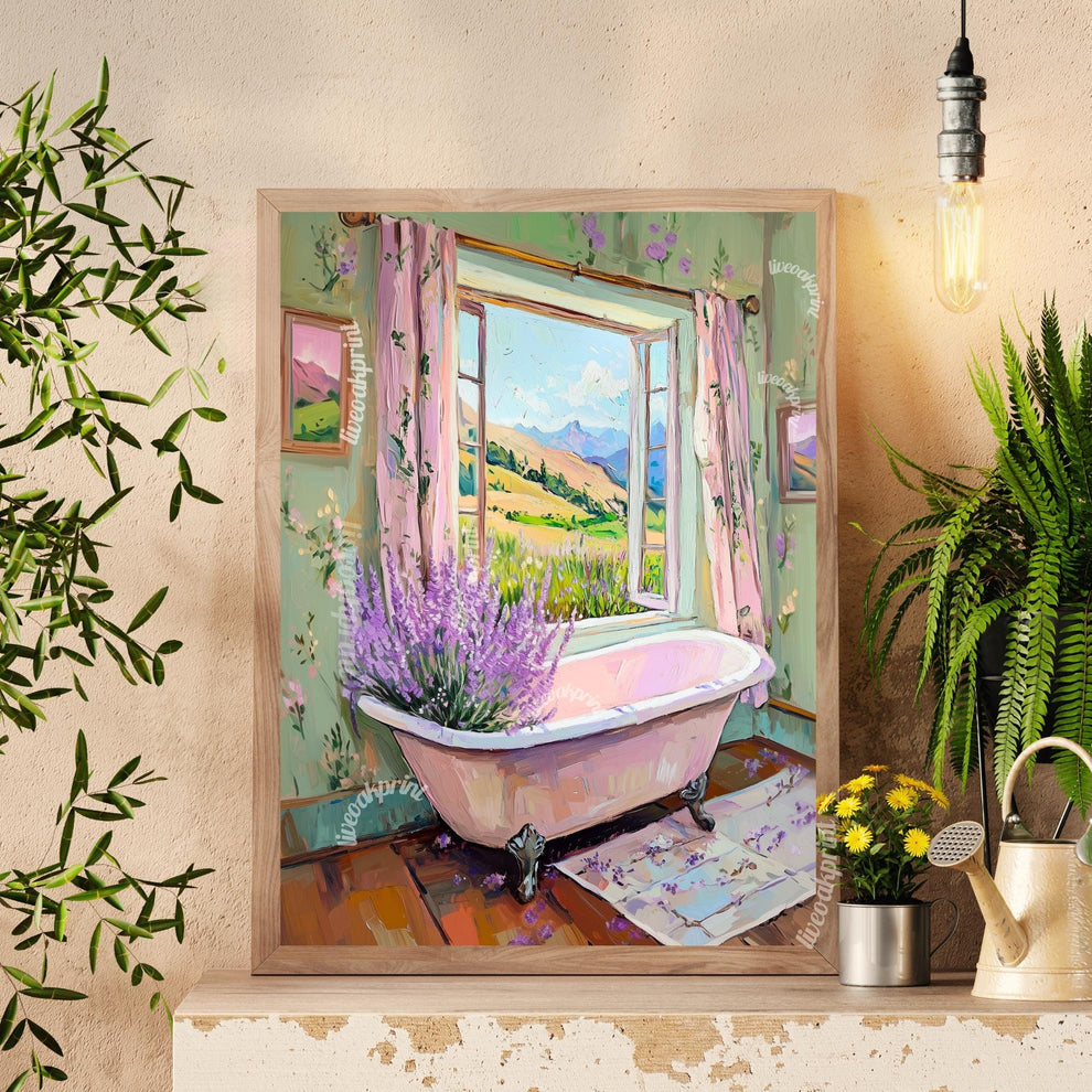 Lavender Bathtub Wall Art