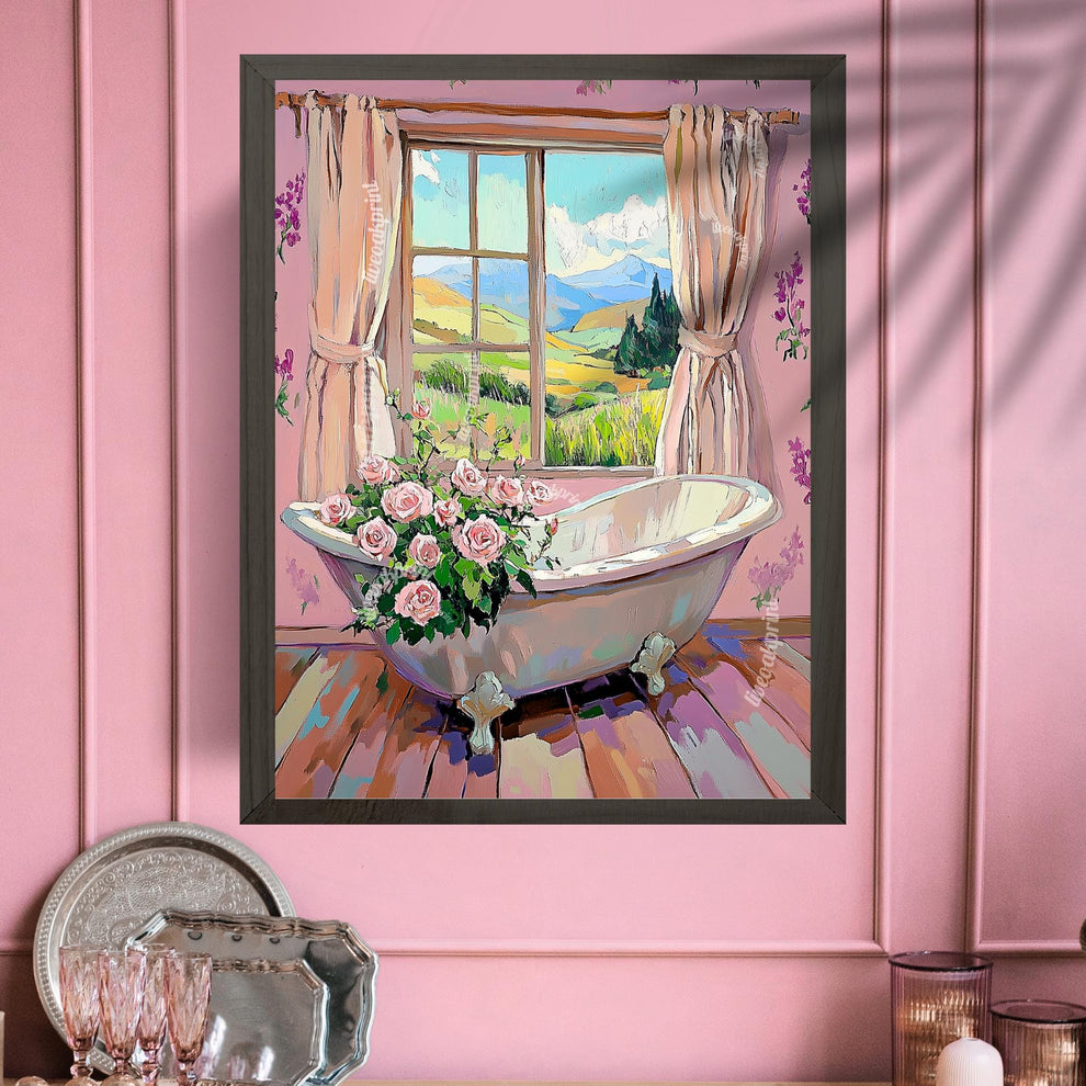 Rose Bathtub Wall Art