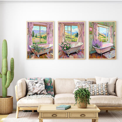 Botanical Bathroom Wall Art Set