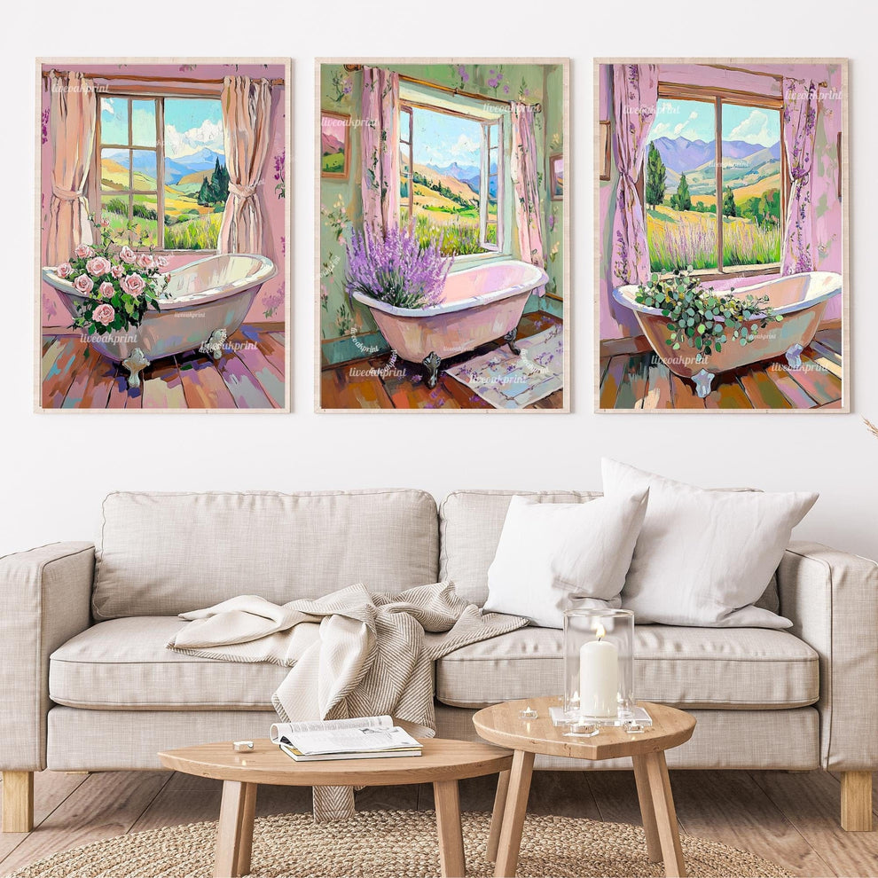 Botanical Bathroom Wall Art Set