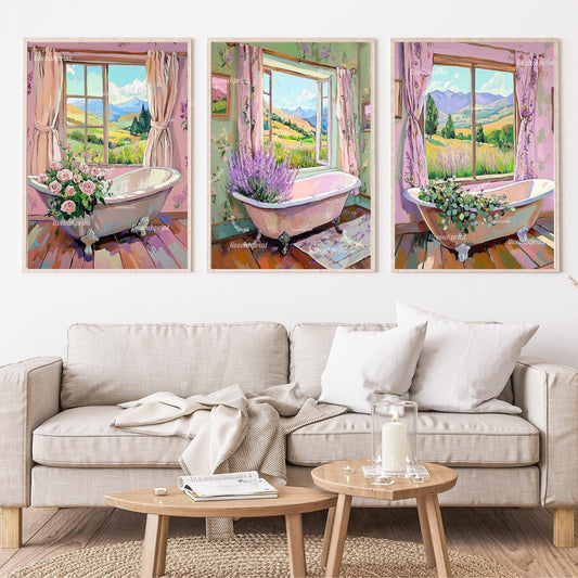 Botanical Bathroom Wall Art Set