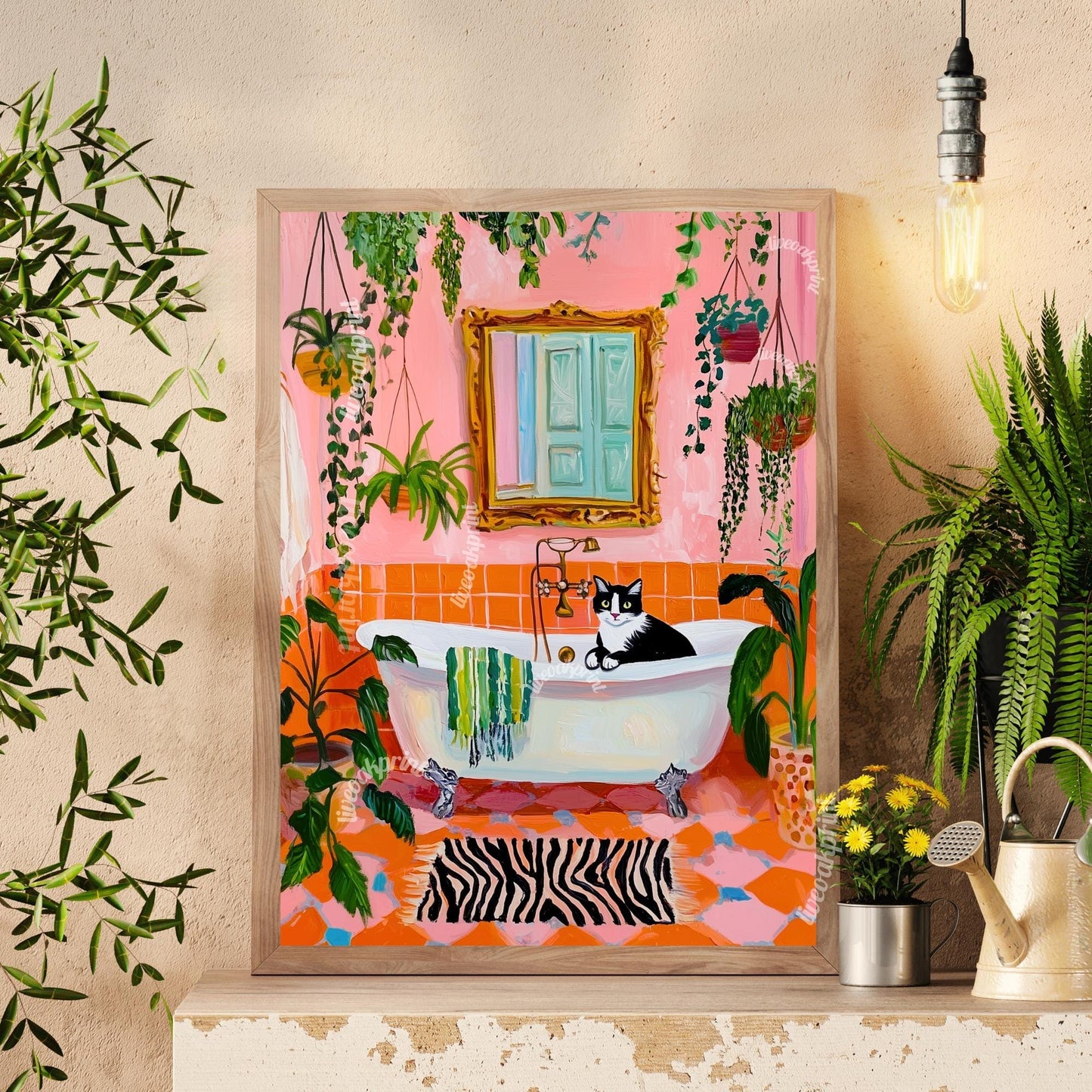 Tuxedo Cat in a Bathtub