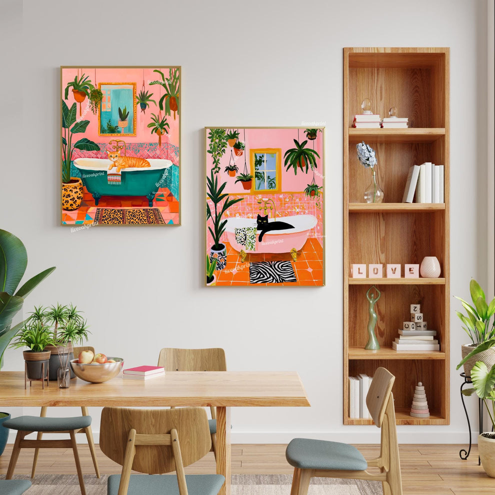 Black Cat in a Bathtub Wall Art