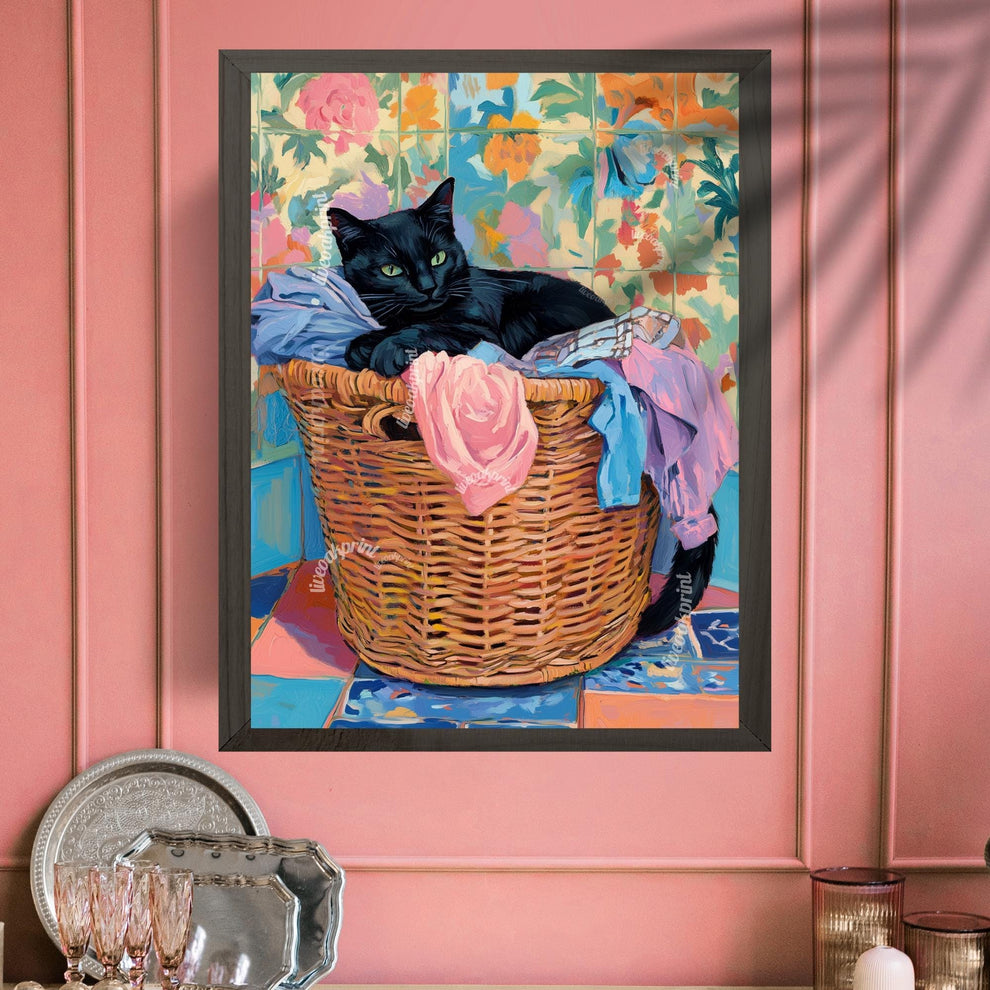 Black Cat Laundry Print