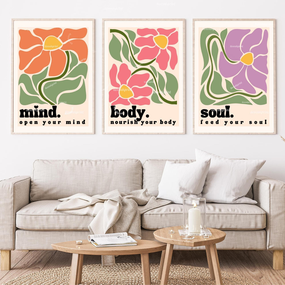 Mind Body Soul Wall Art Set