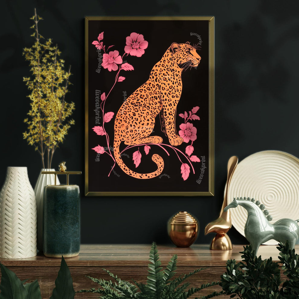 Pink and Black Leopard Wall Art