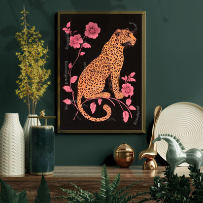 Pink and Black Leopard Wall Art