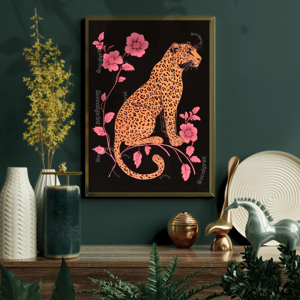 Pink and Black Leopard Wall Art