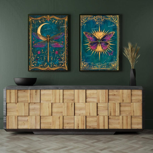 Dragonfly and Butterfly Wall Art Set