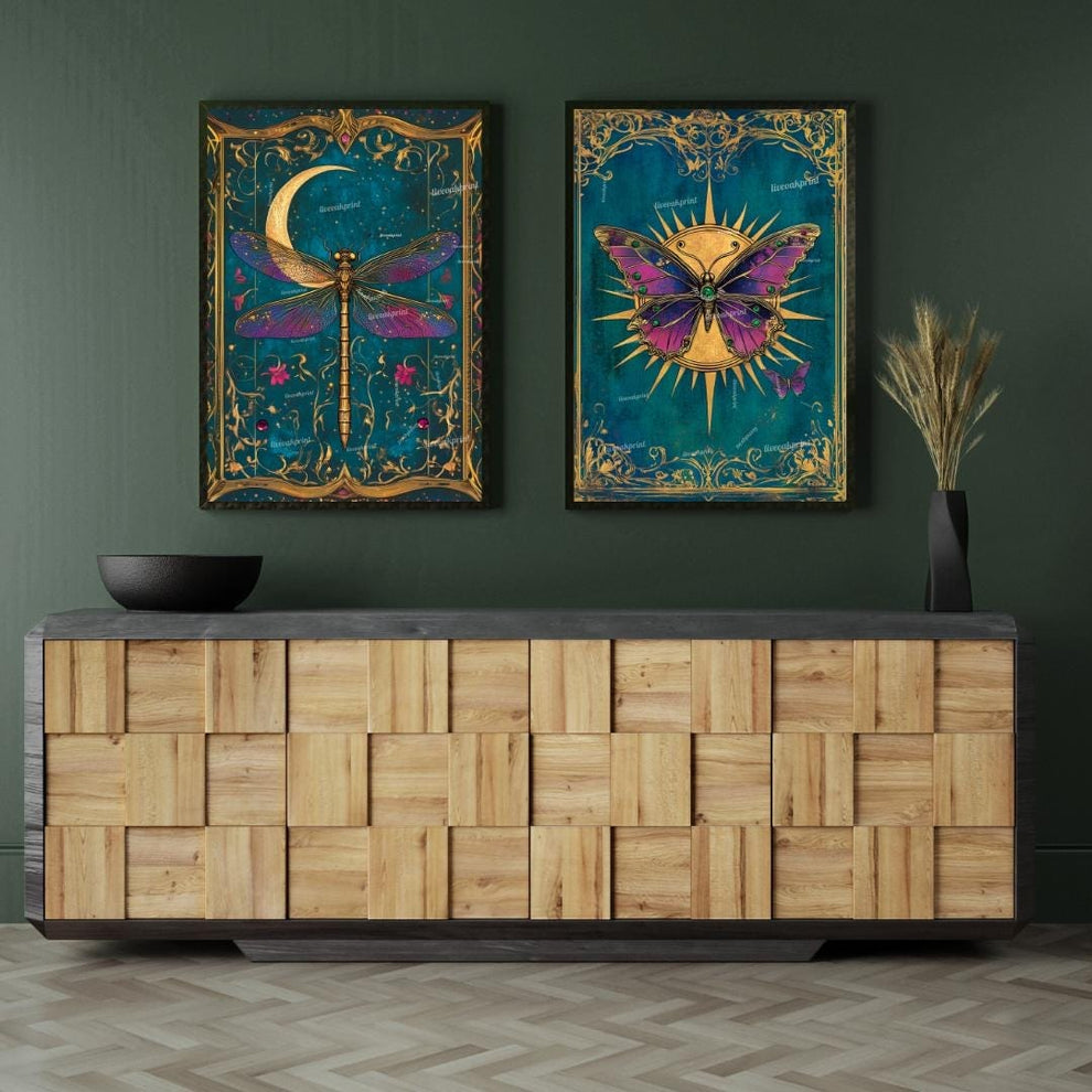 Dragonfly and Butterfly Wall Art Set