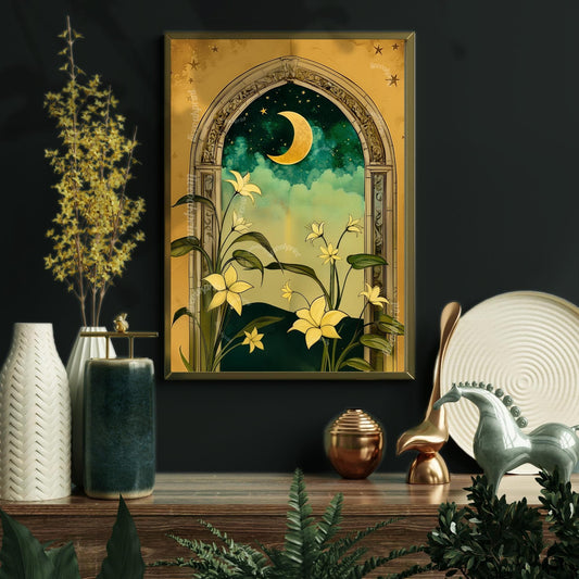 Moonlit Botanical Arch Wall Art