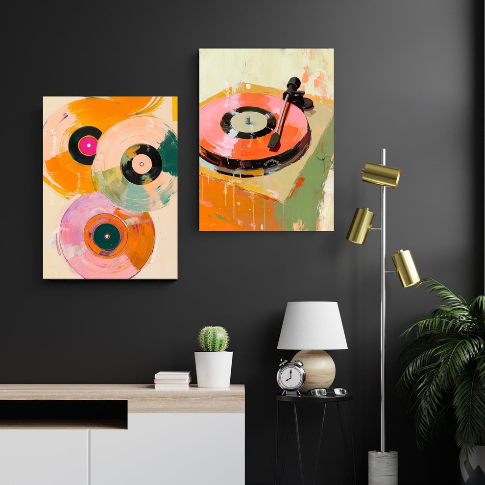Retro Record Player Painting