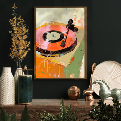 Retro Record Player Painting