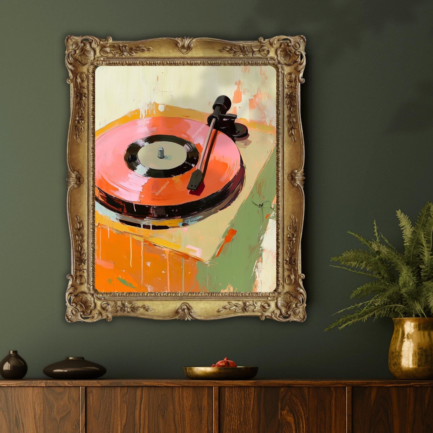 Retro Record Player Painting