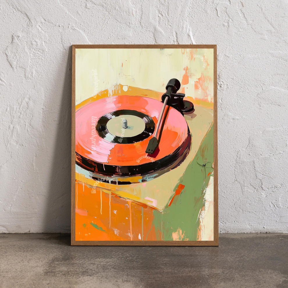 Retro Record Player Painting