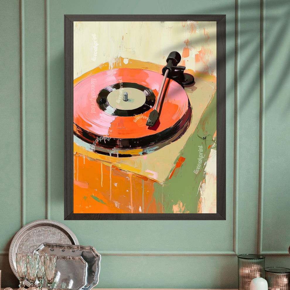 Retro Record Player Painting