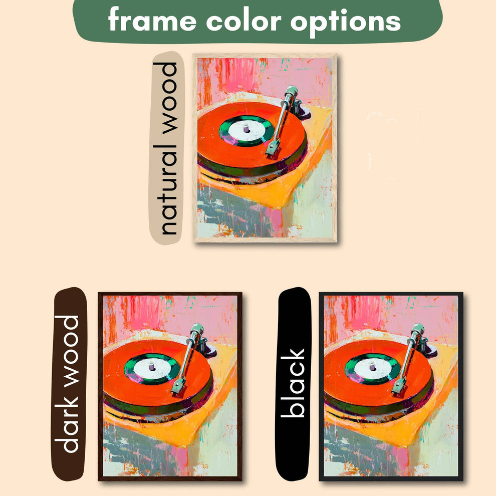 Red Retro Record Playing Painting