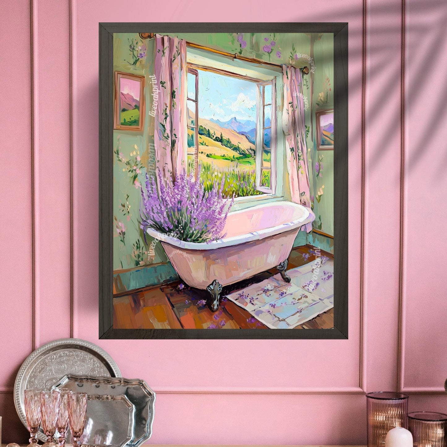 Lavender Bathtub Wall Art