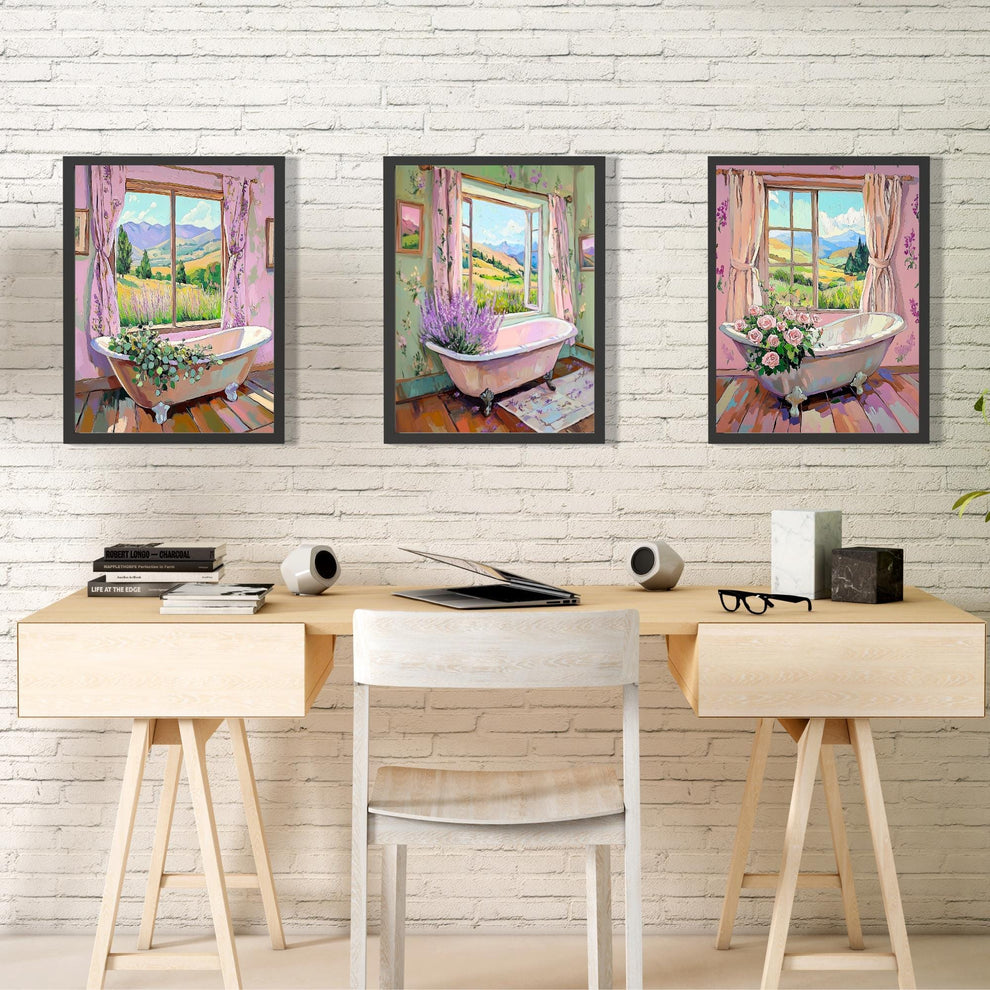 Botanical Bathroom Wall Art Set