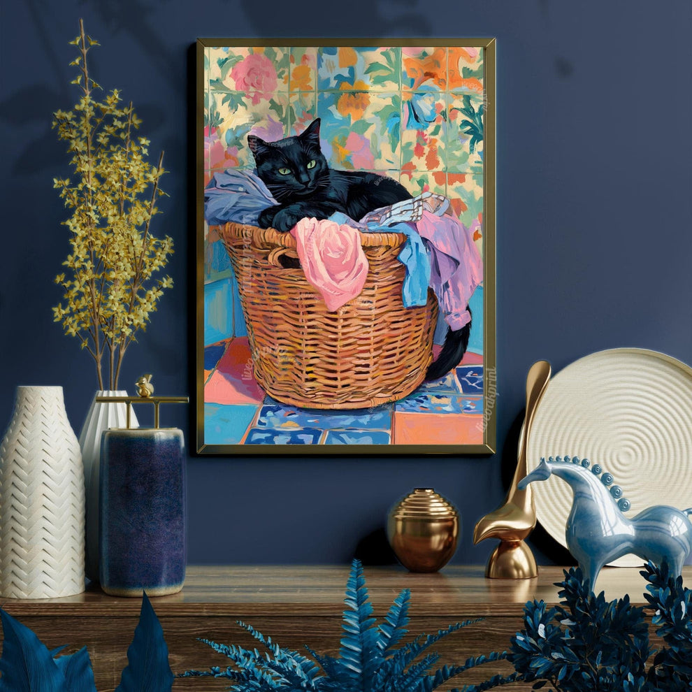Black Cat Laundry Print