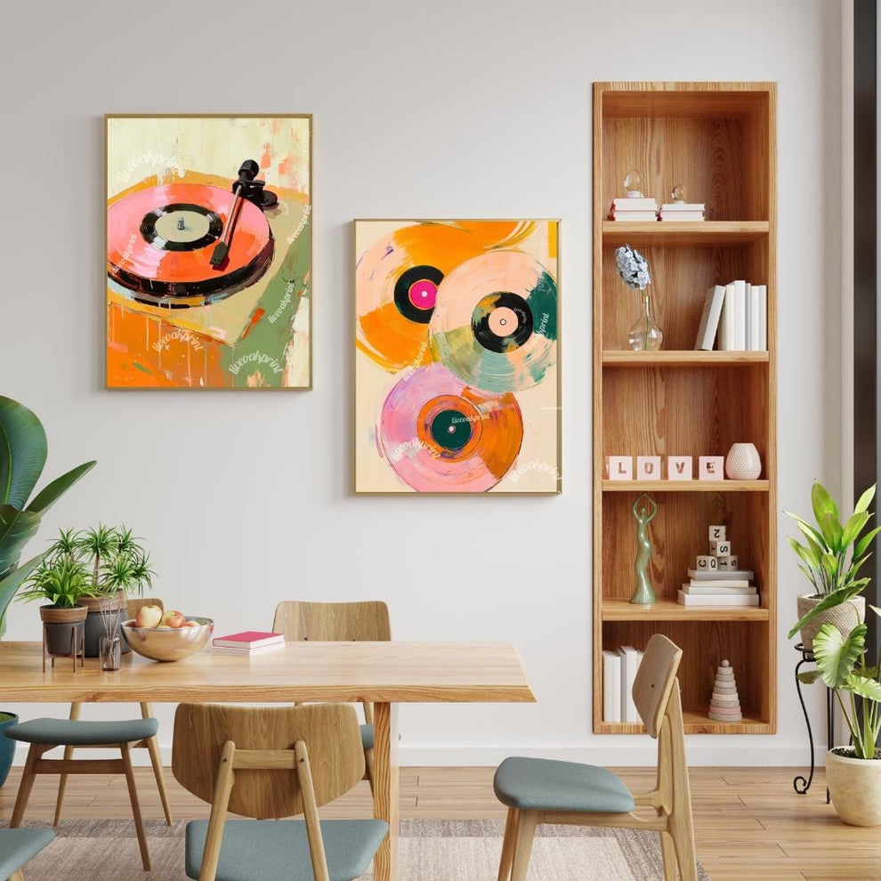 Retro Record Player and Vinyl Records