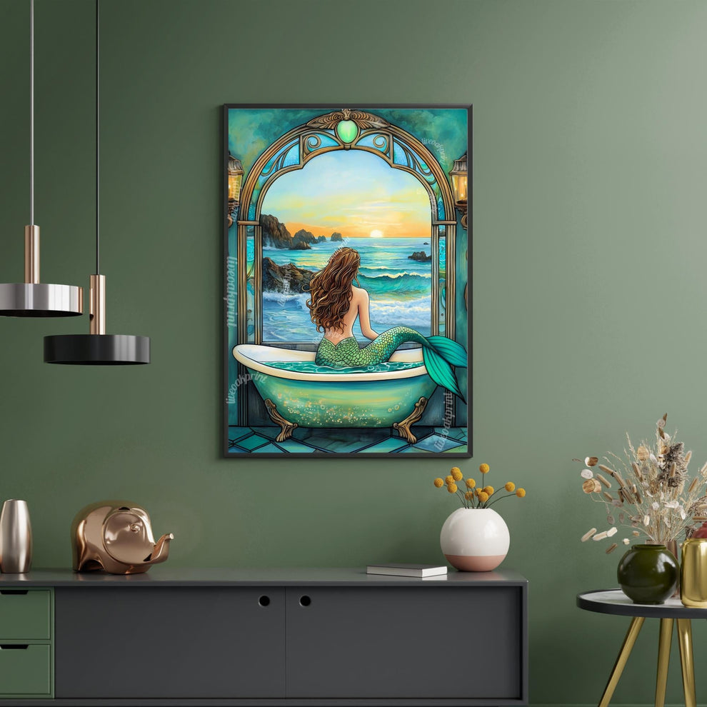Mermaid in a Bathtub Print