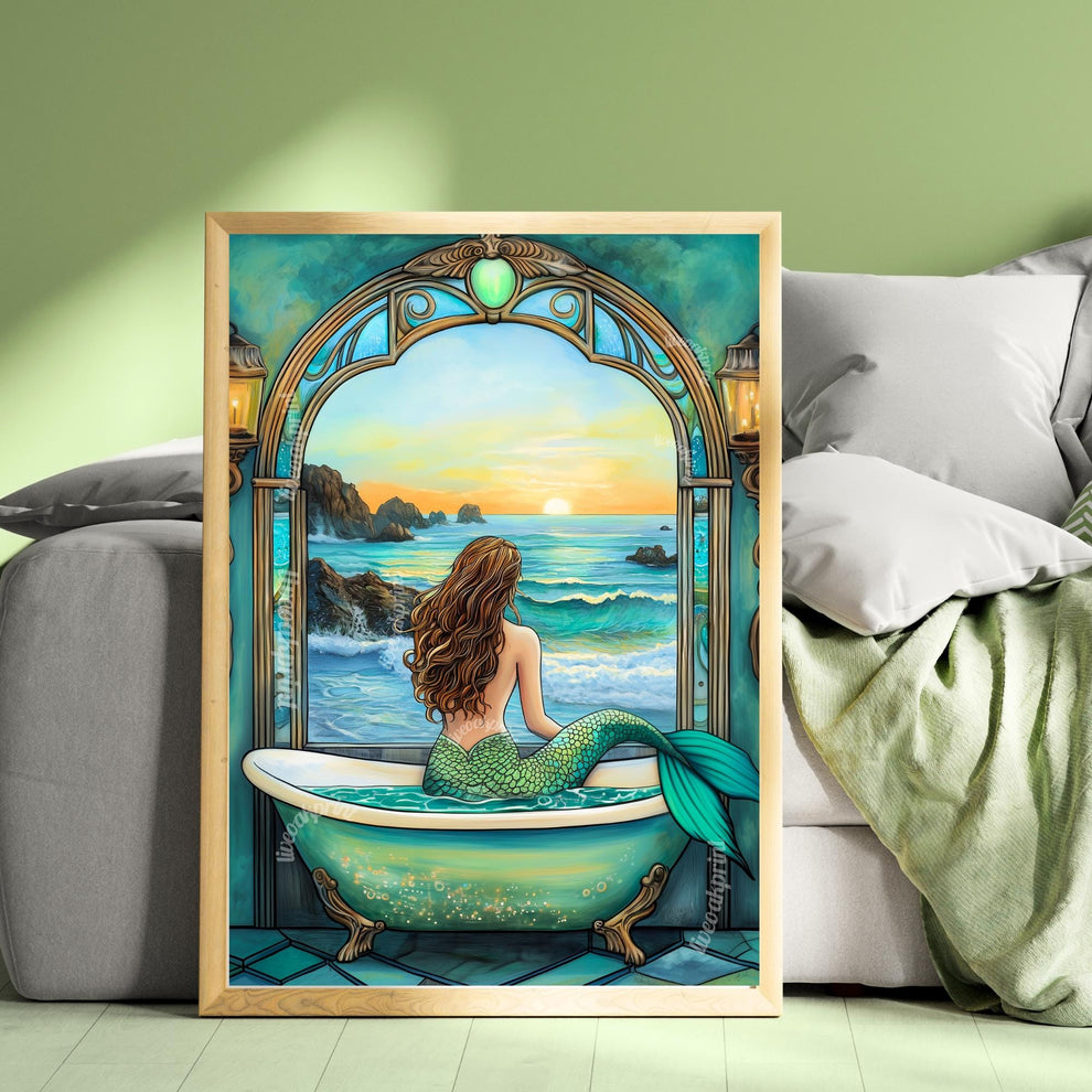Mermaid in a Bathtub Print