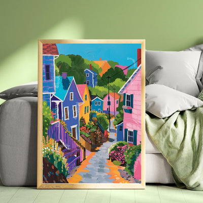 Quaint and Cozy Little Town Print