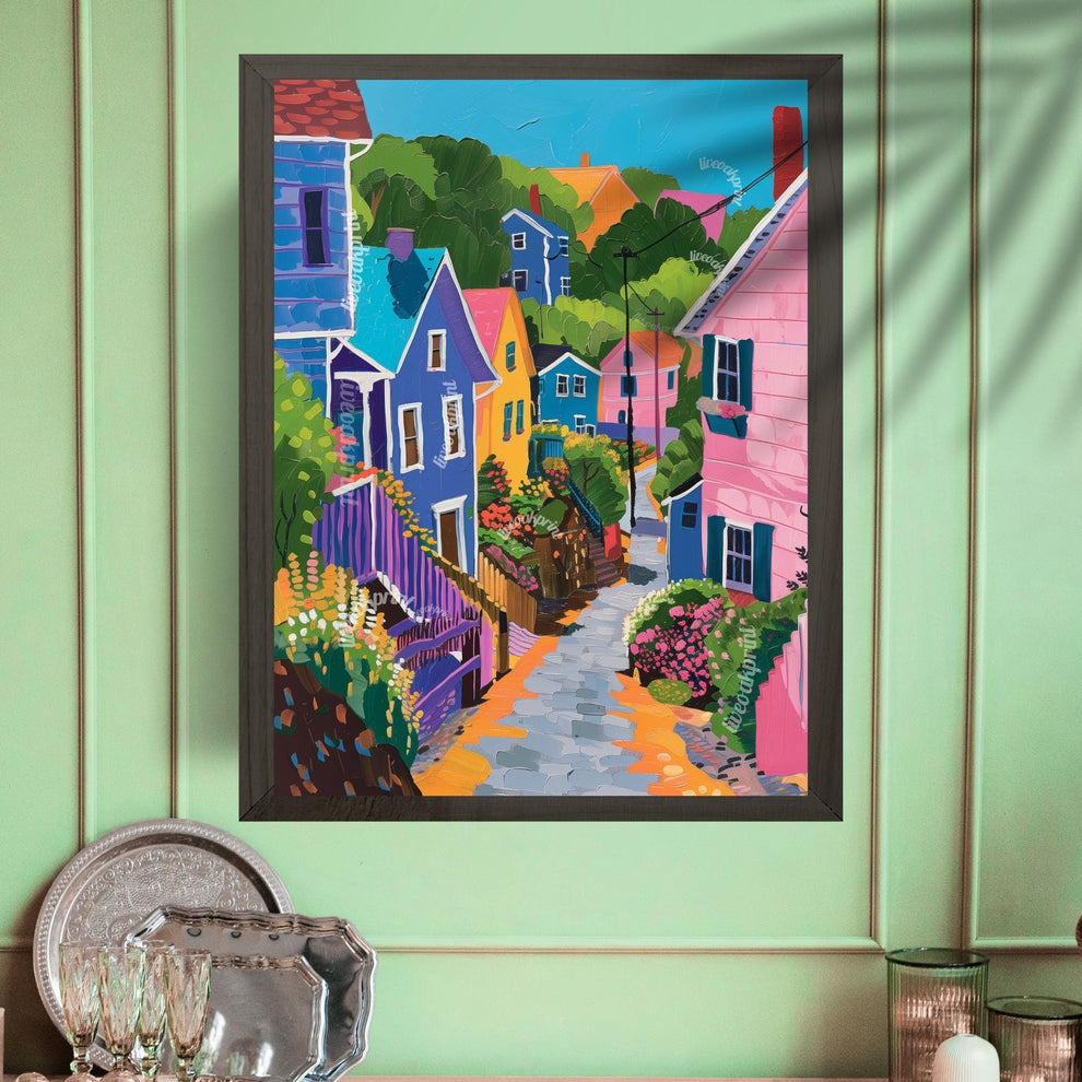Quaint and Cozy Little Town Print