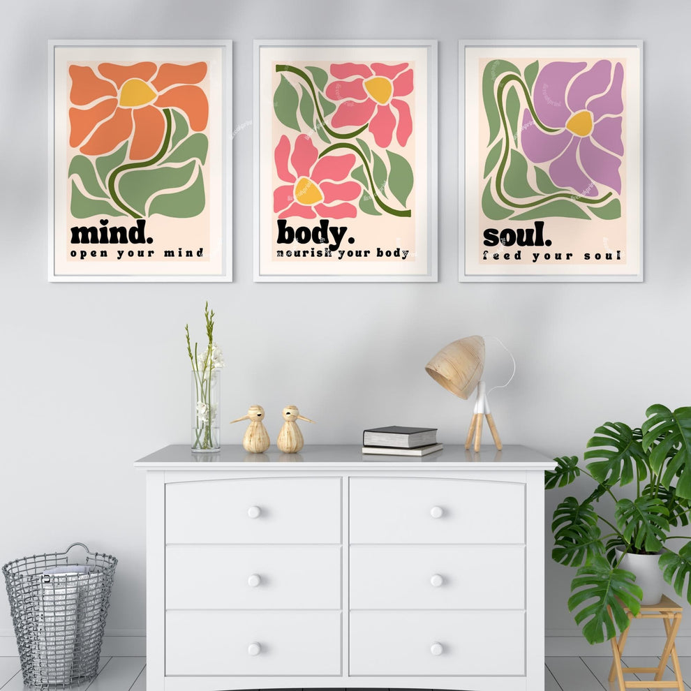 Mind Body Soul Wall Art Set