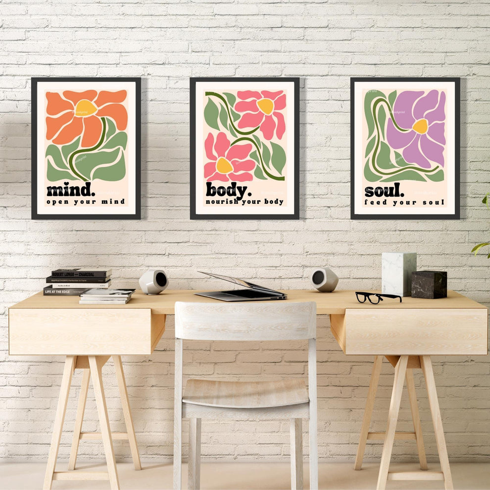 Mind Body Soul Wall Art Set