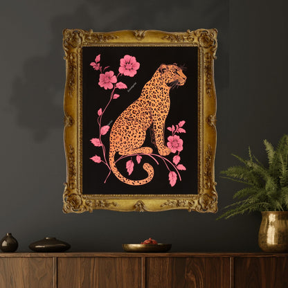 Pink and Black Leopard Wall Art