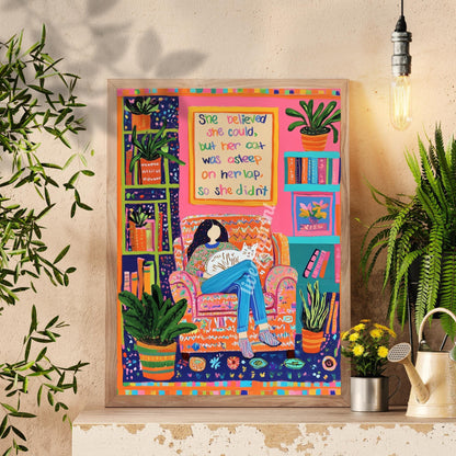 She Believed She Could, But Her Cat Was Asleep on Her Lap So She Didn’t