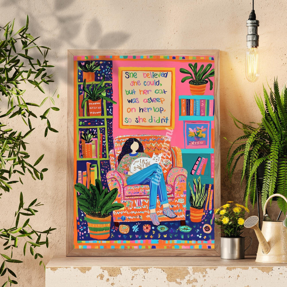 She Believed She Could, But Her Cat Was Asleep on Her Lap So She Didn’t