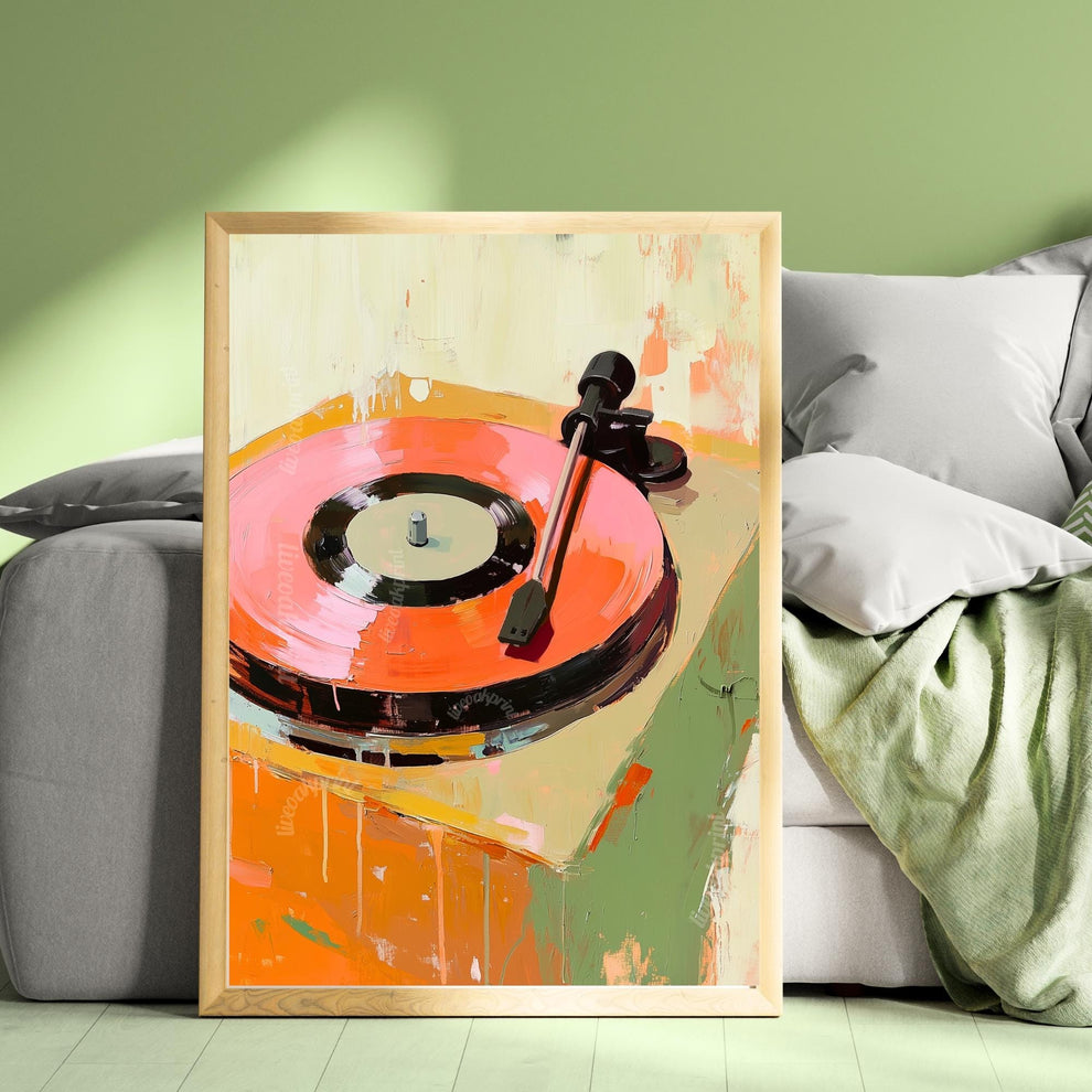 Retro Record Player Painting