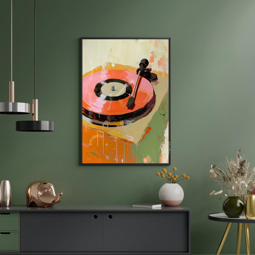 Retro Record Player Painting